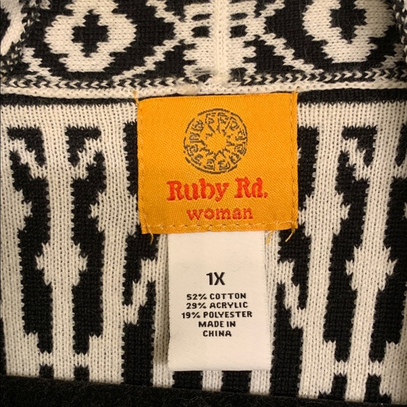 Ruby Road black & white sweater/jacket - Picture 4 of 6